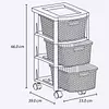 Cajonero Rimax Apariencia Rattan 3 Gavetas Altas Mocca